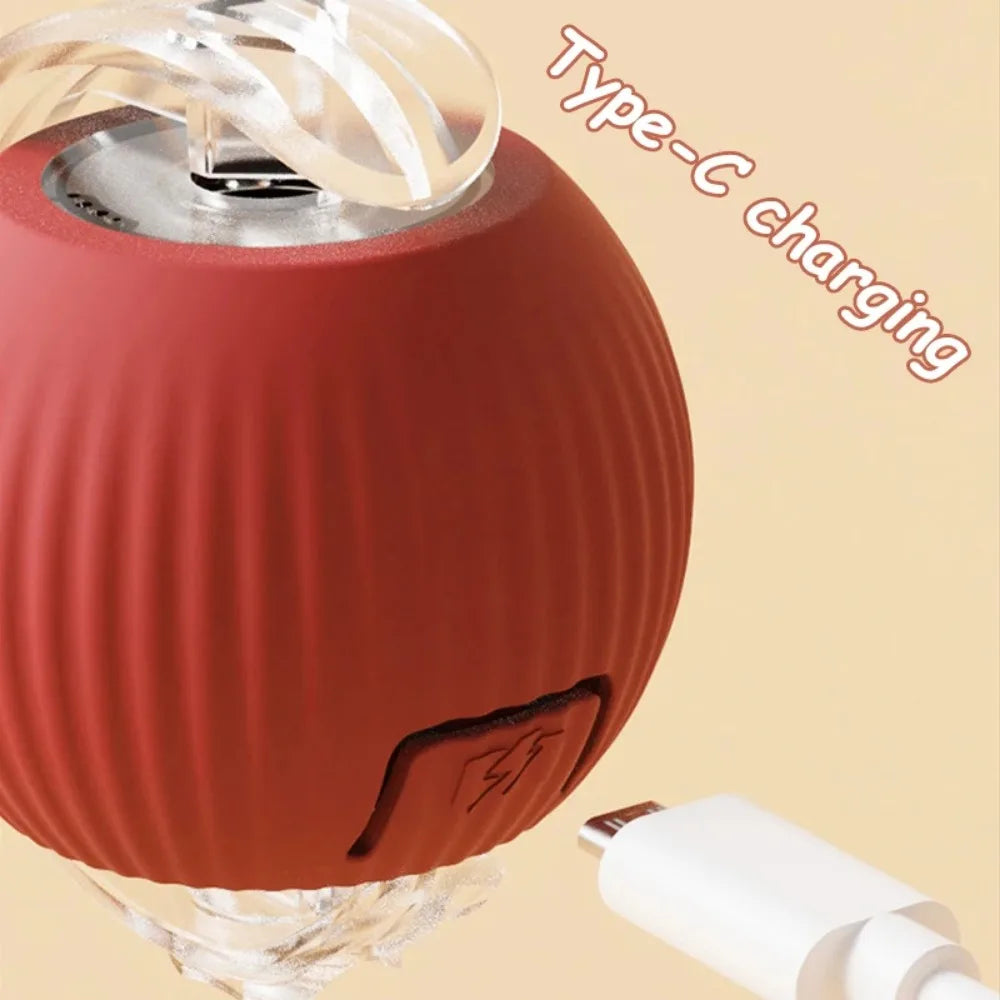 Interactive Cat Toy Ball with Faux Tail