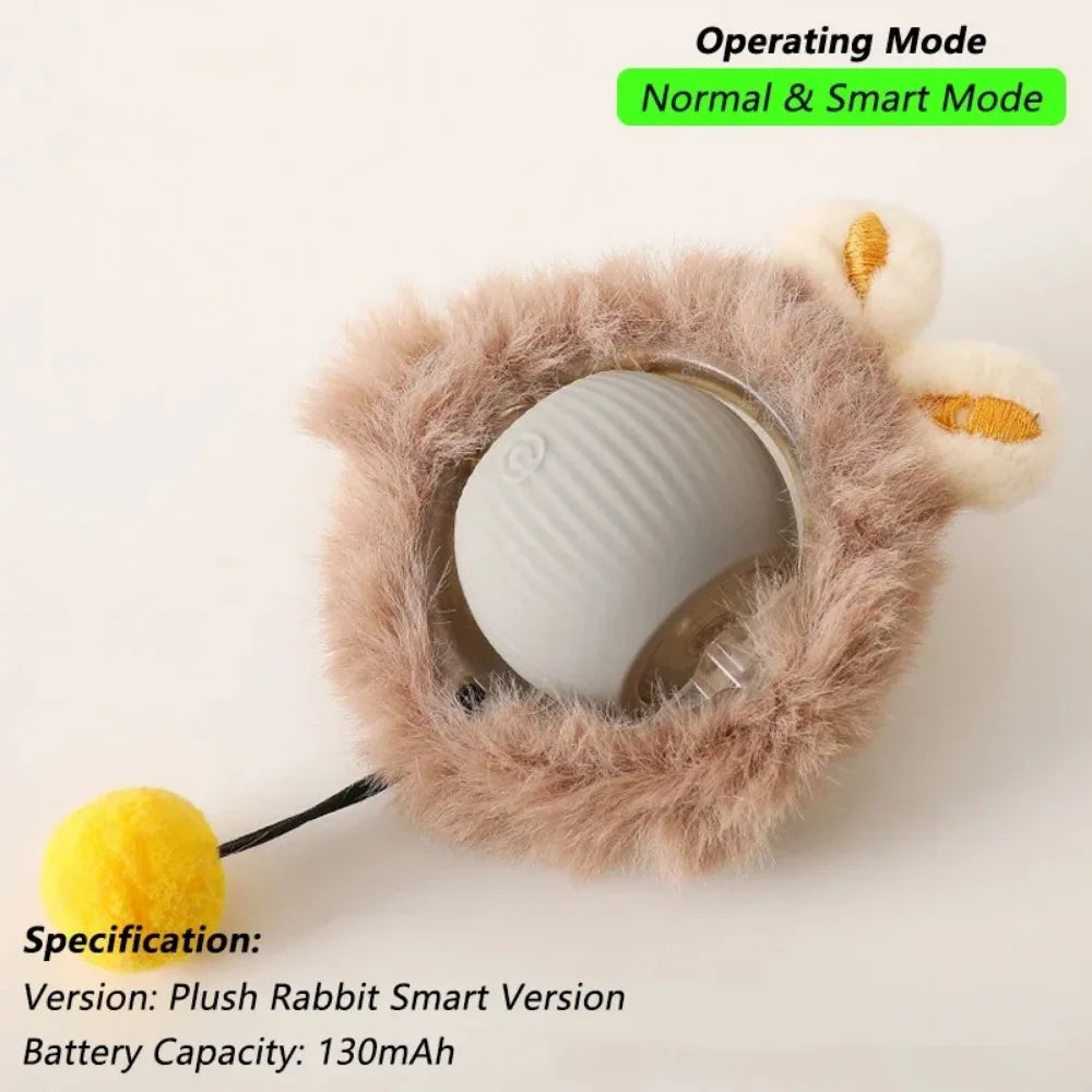 Interactive Cat Toy Ball with Faux Tail