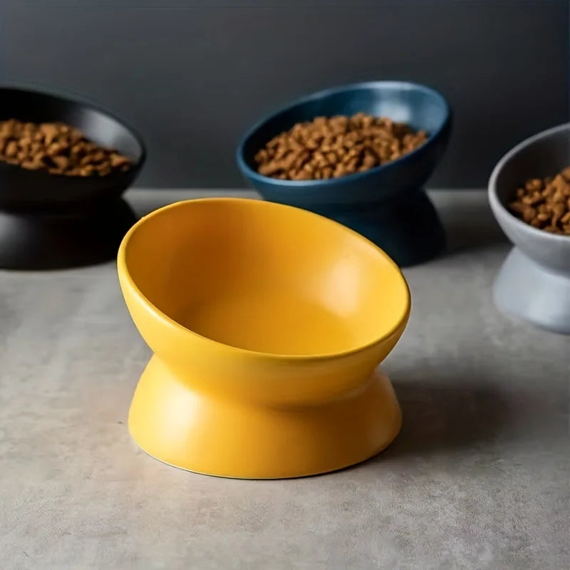 Ceramic Raised Cat Bowl Set with Elevated Stand