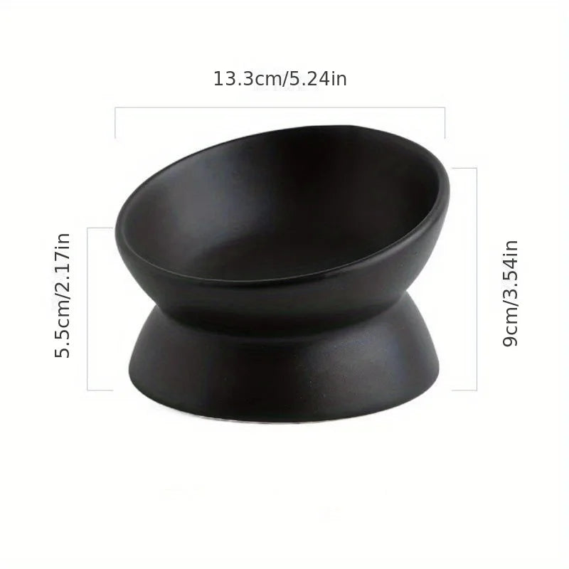 Ceramic Raised Cat Bowl Set with Elevated Stand