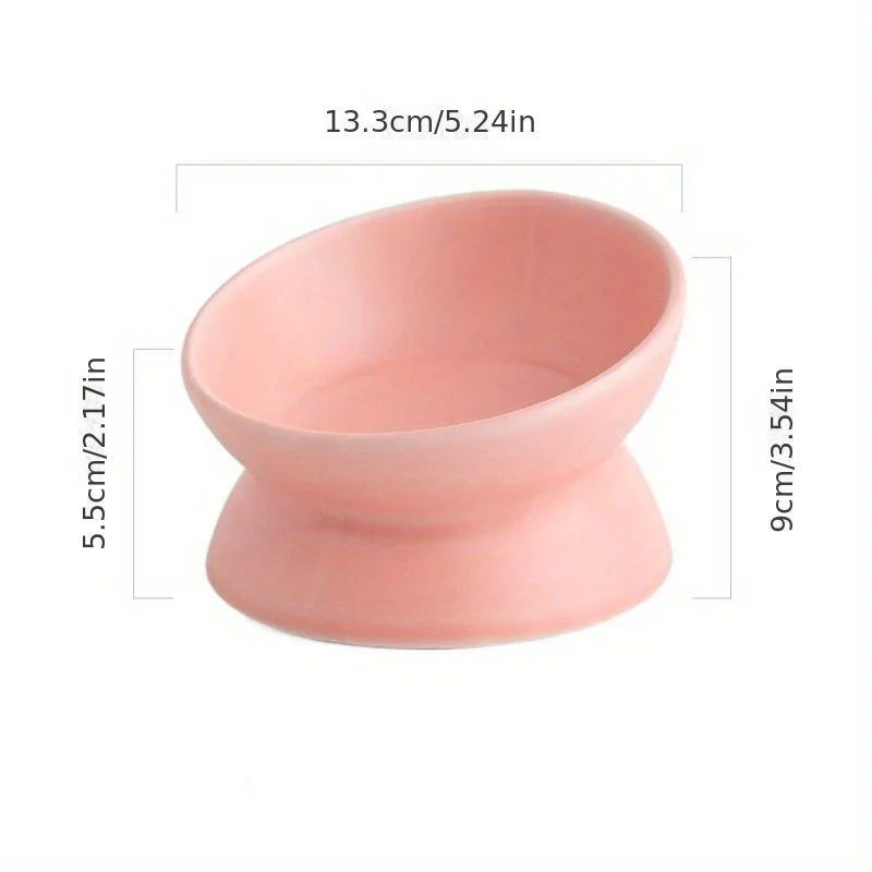 Ceramic Raised Cat Bowl Set with Elevated Stand