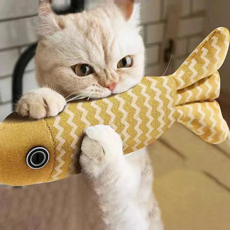 Interactive Cat Toy Fish Pillow