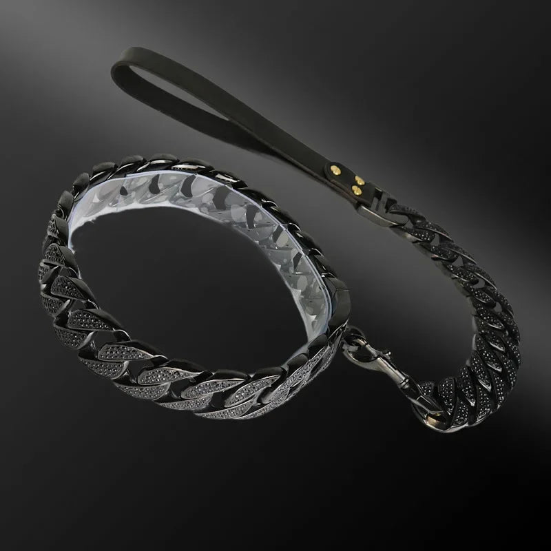 Luxury Cuban Link Dog Collar & Leash Set