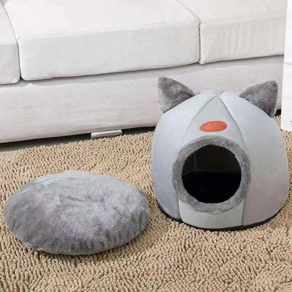 Cat Ear Pet Bed – Warm & Washable