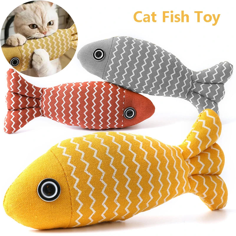Interactive Cat Toy Fish Pillow