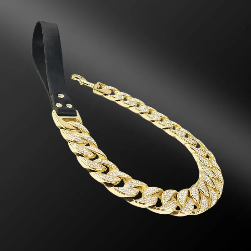 Luxury Cuban Link Dog Collar & Leash Set