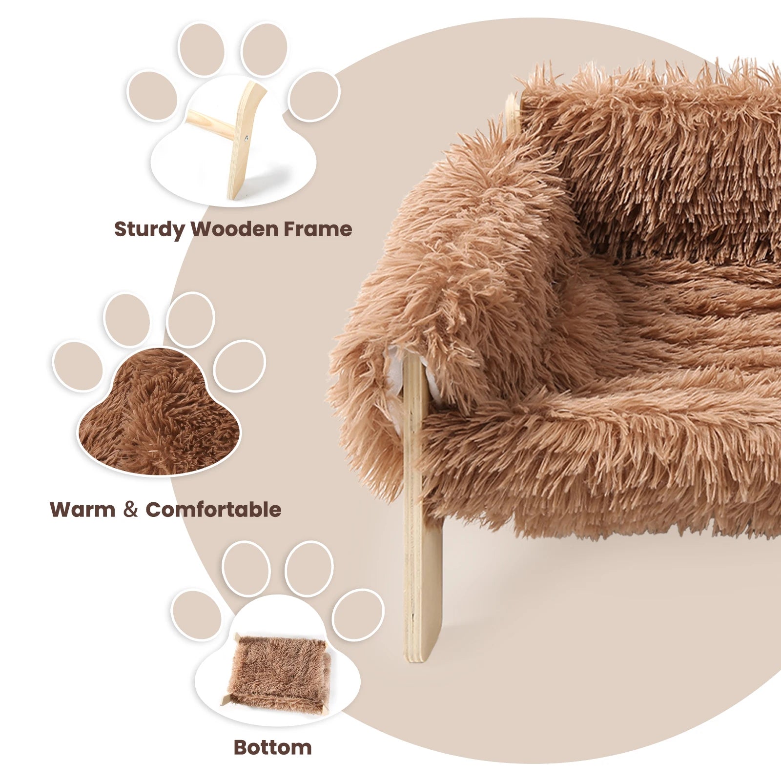Raised Plush Cat Sofa Bed