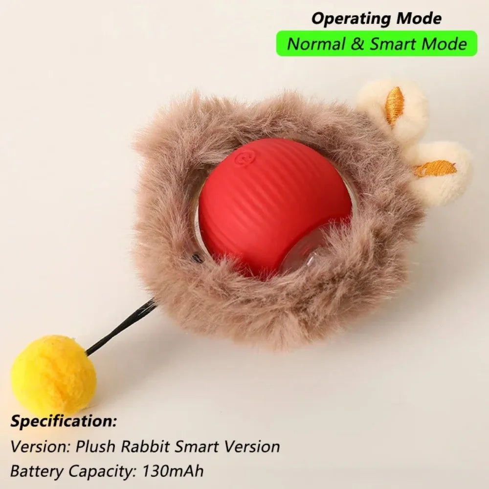 Interactive Cat Toy Ball with Faux Tail