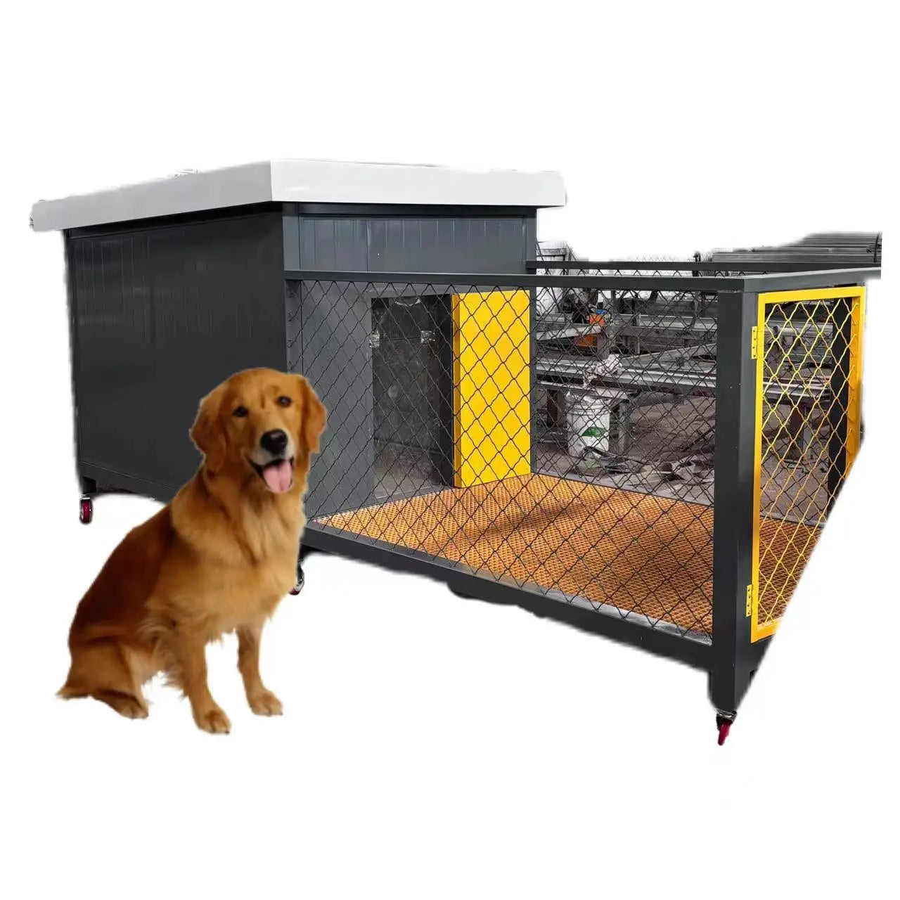 Insulated Medium Steel Dog House for Labrador & Samoyed