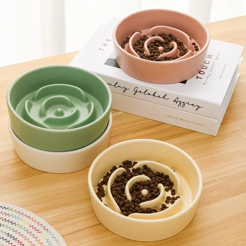 Large Ceramic Slow Feeder Bowl