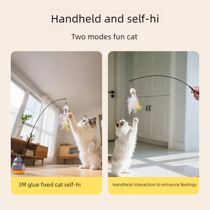Cat Teaser Wand Toy with Feather