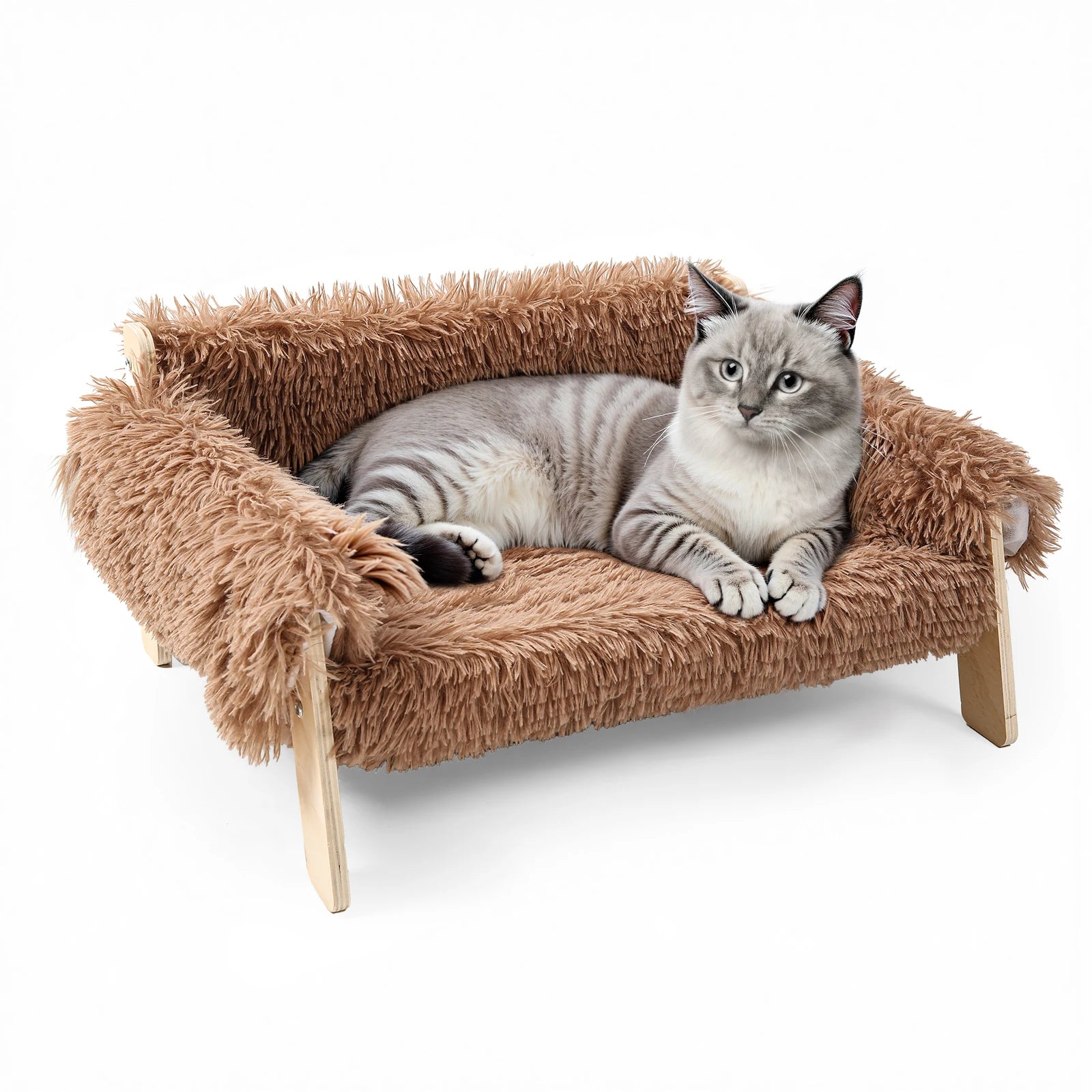 Raised Plush Cat Sofa Bed