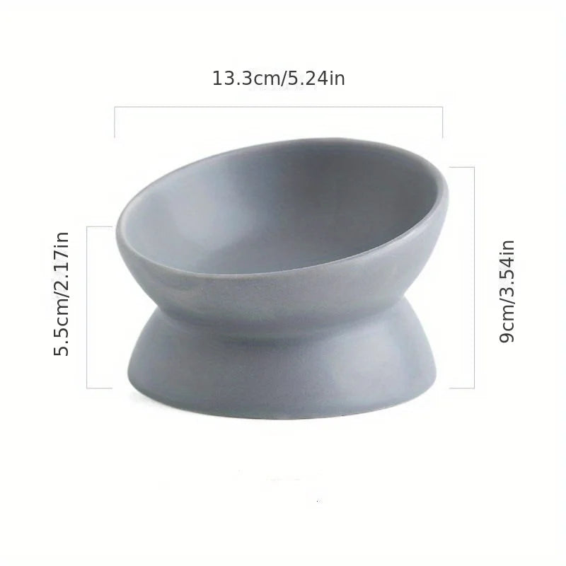 Ceramic Raised Cat Bowl Set with Elevated Stand