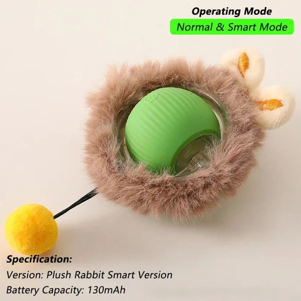 Interactive Cat Toy Ball with Faux Tail