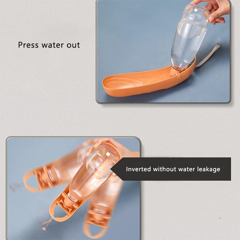 Portable Dog Water Bottle with Foldable Bowl