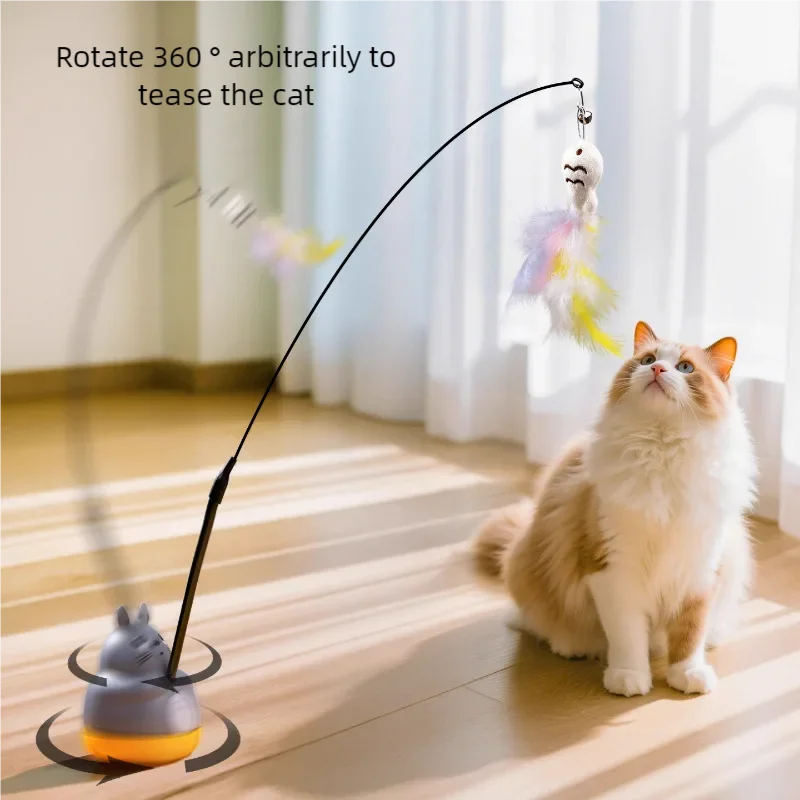 Cat Teaser Wand Toy with Feather