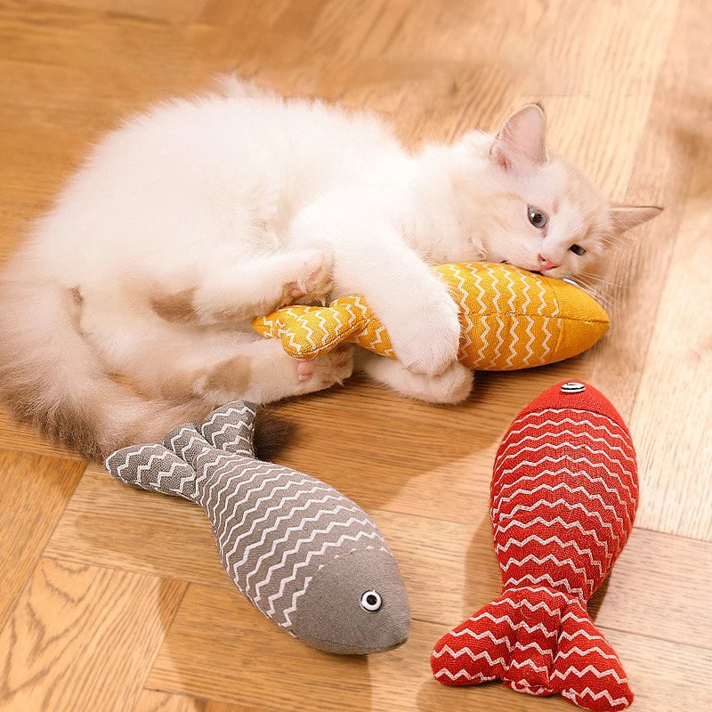Interactive Cat Toy Fish Pillow