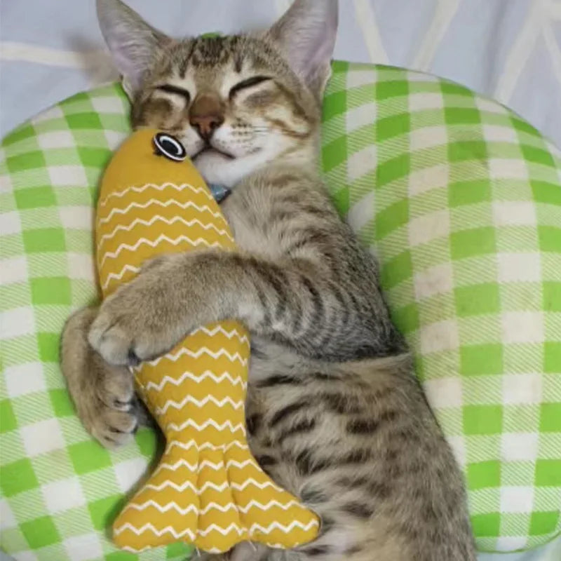 Interactive Cat Toy Fish Pillow