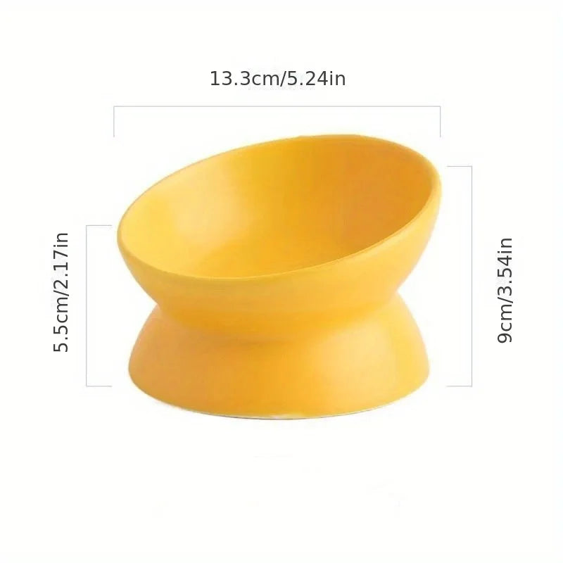 Ceramic Raised Cat Bowl Set with Elevated Stand