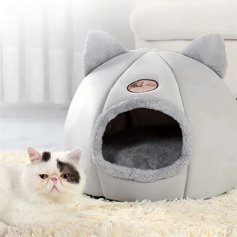 Cat Ear Pet Bed – Warm & Washable