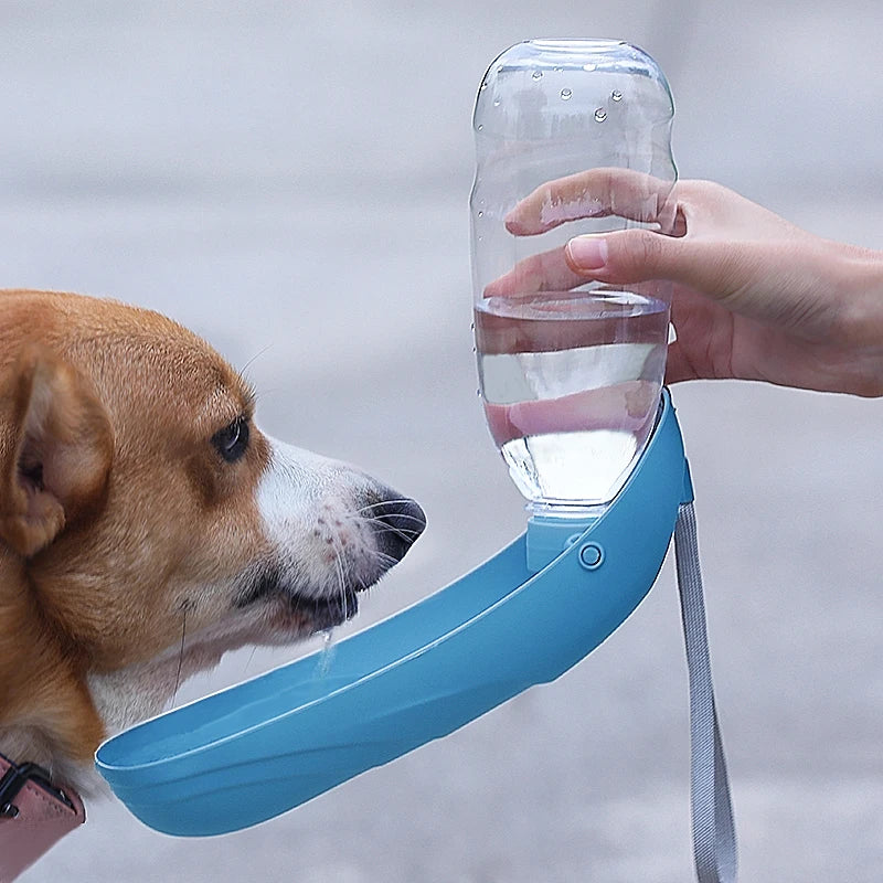 Portable Dog Water Bottle with Foldable Bowl
