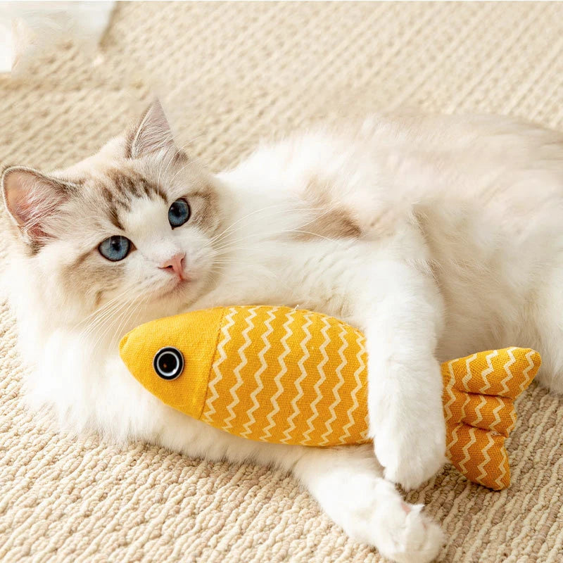 Interactive Cat Toy Fish Pillow