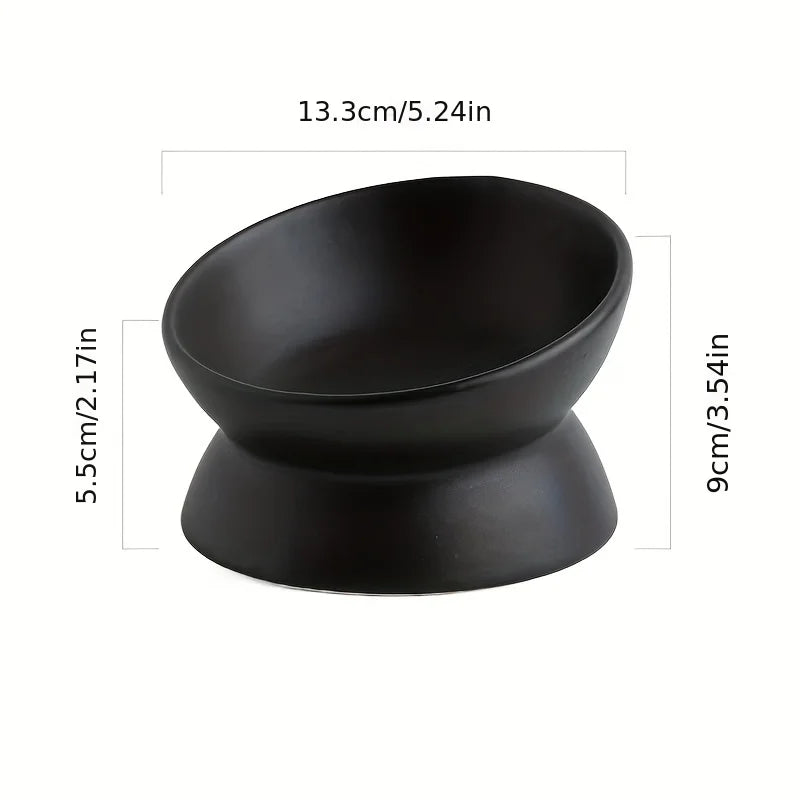 Ceramic Raised Cat Bowl Set with Elevated Stand