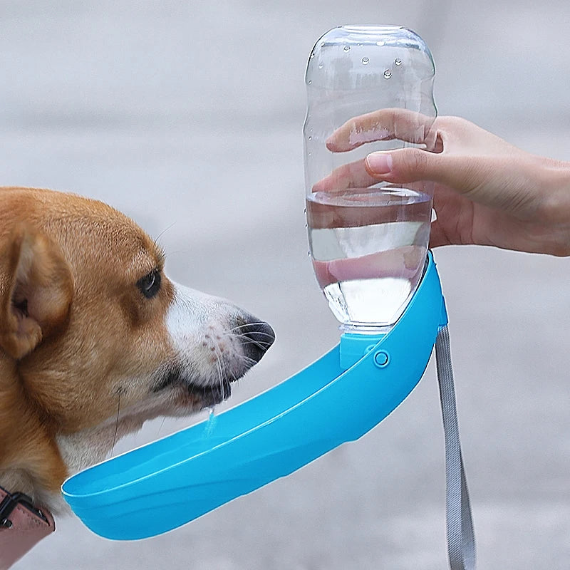 Portable Dog Water Bottle with Foldable Bowl