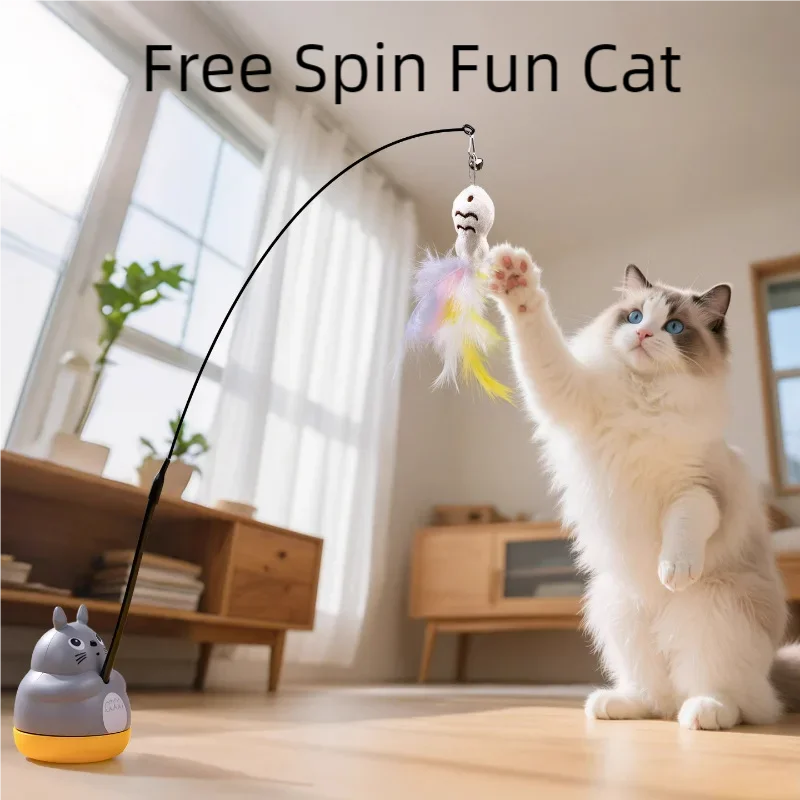 Cat Teaser Wand Toy with Feather