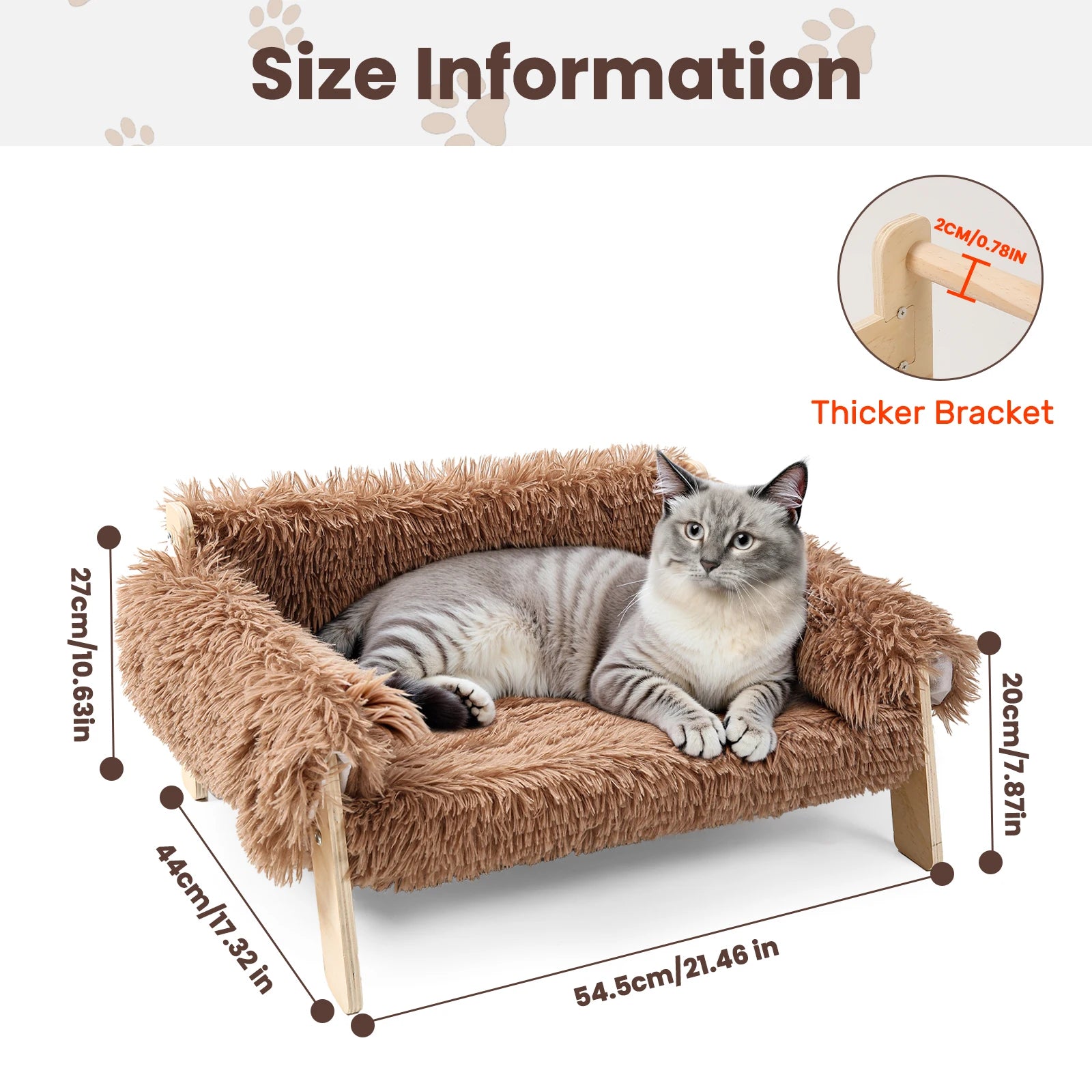 Raised Plush Cat Sofa Bed