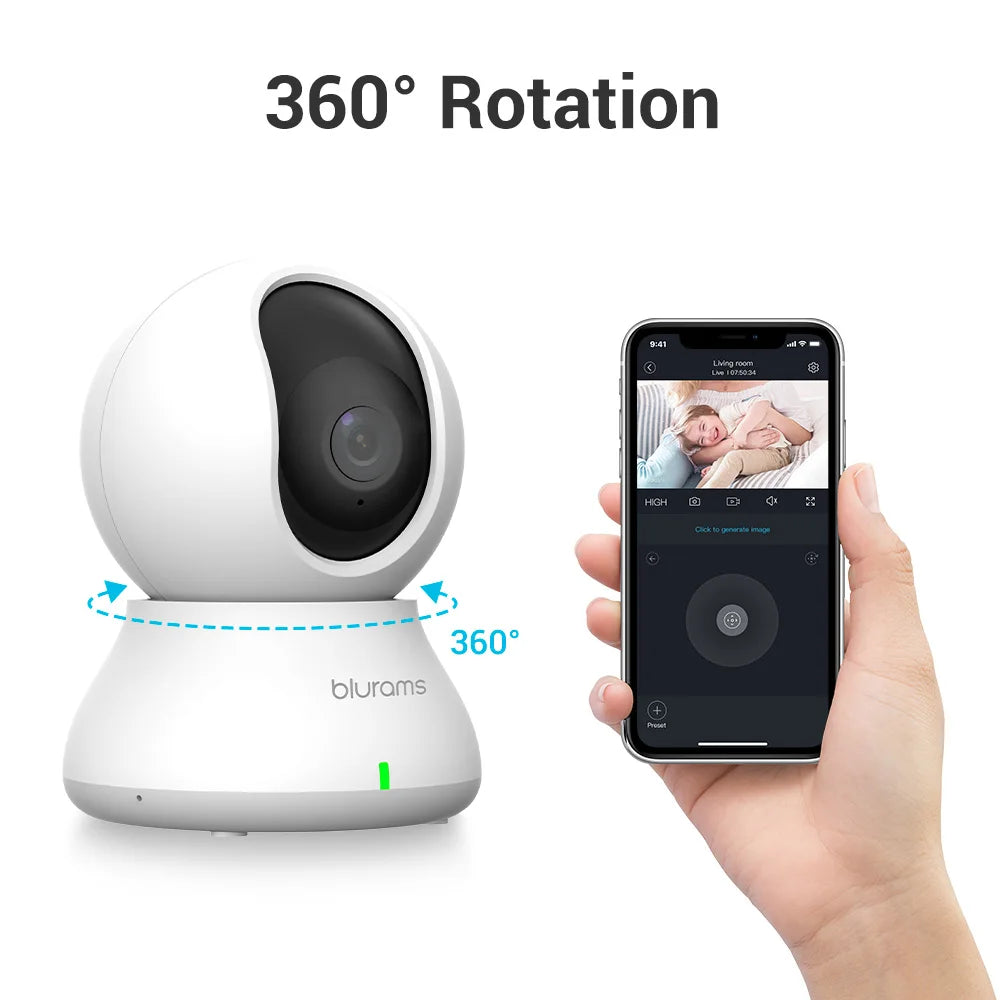 2K WiFi Pet Security Camera